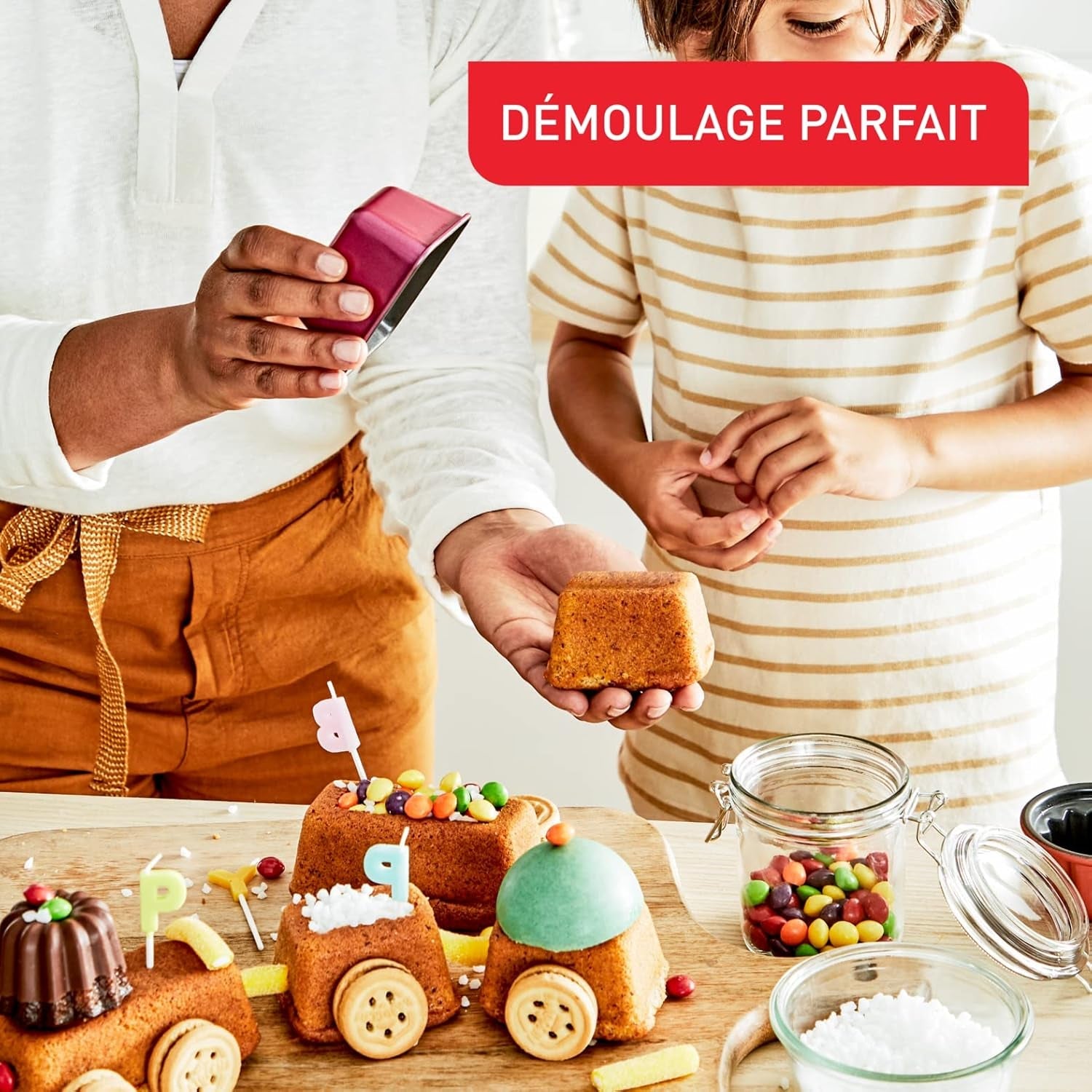Tefal Creabake J3089304 3 Stück Brioche-Backform Antihaft-Beschichtung, Leicht Entnehmbar, Stapelbar, Einfache Austellung, Backform Moldes y bandejas para hornear Naty Shop