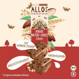 Galletas con avena y chocolate ecológico Allos | Galleta Crujiente De Avena Integral Y Chocolate | Endulzar con miel 6 x 130g