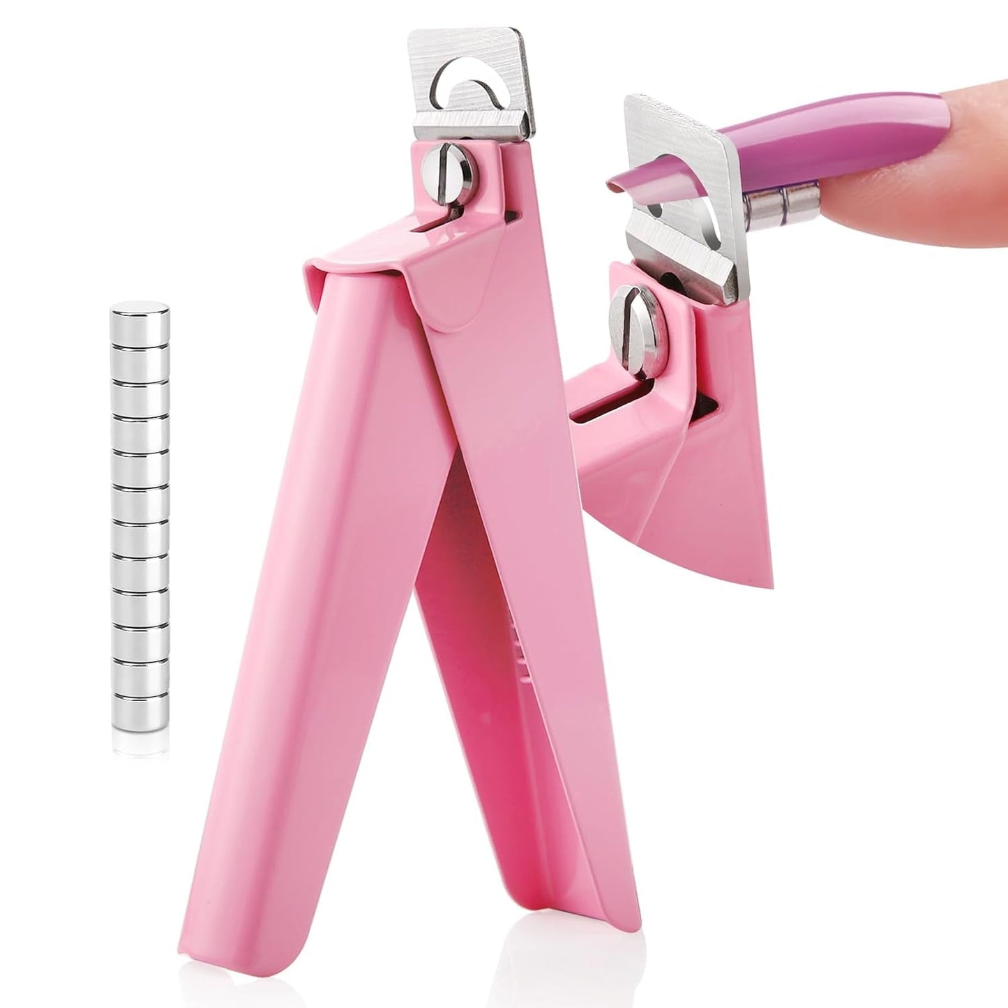 Saviland Cortador de Manicura de Uñas Cortador con 15 Imanes, Uñas de Gel Cortauñas Manicura Cortador de Uñas para Uñas Artificiales Uñas de Gel Uñas Acrílicas Uñas Postizas (Rojo Rojo)