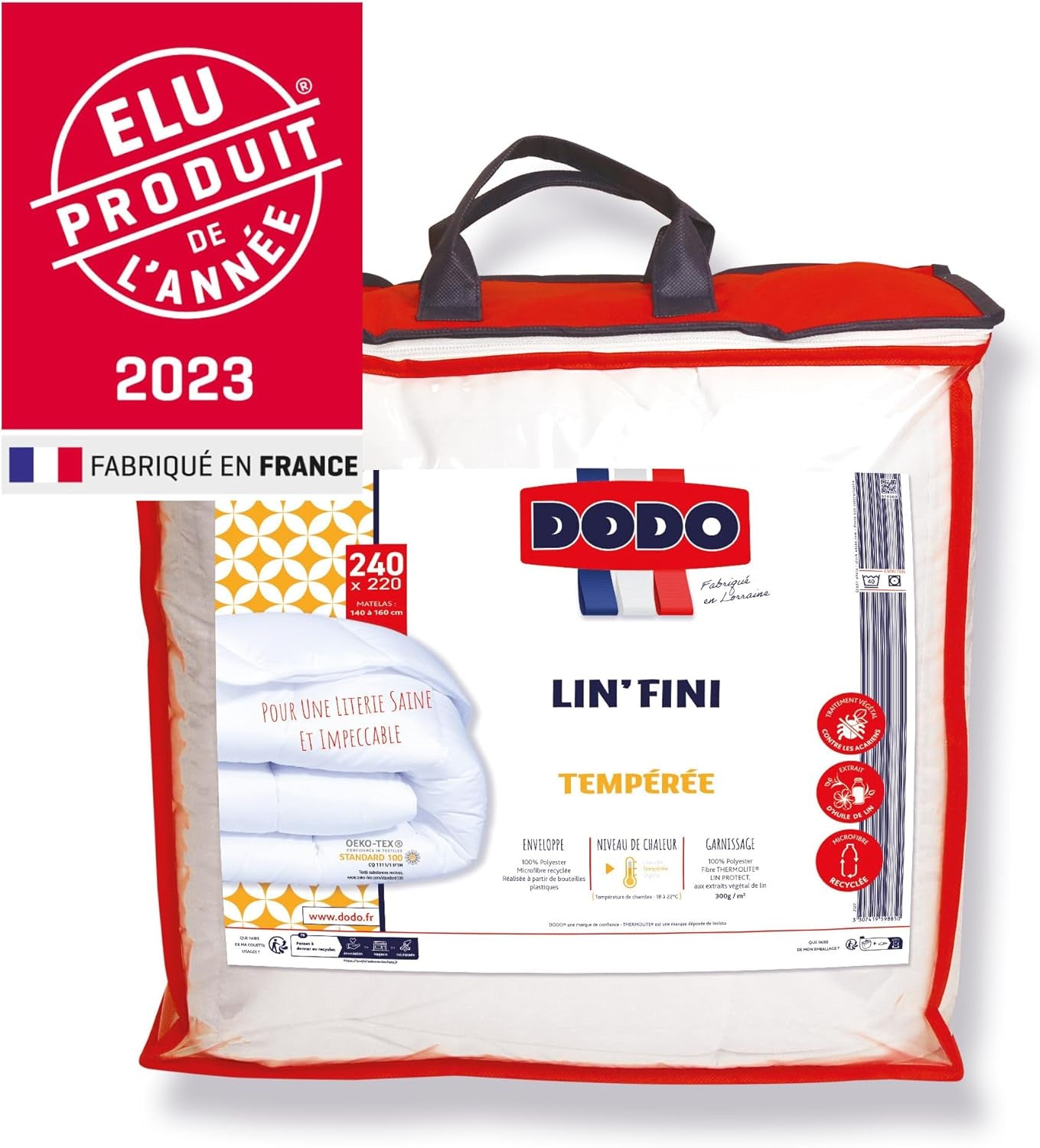 DODO | Elu Producto del Año 2023 Edredón L, 220 X 240 Cm, Para cama de matrimonio, Muy suave, Reciclado, Lavable a máquina a 40 °C Edredones y edredones Naty Shop