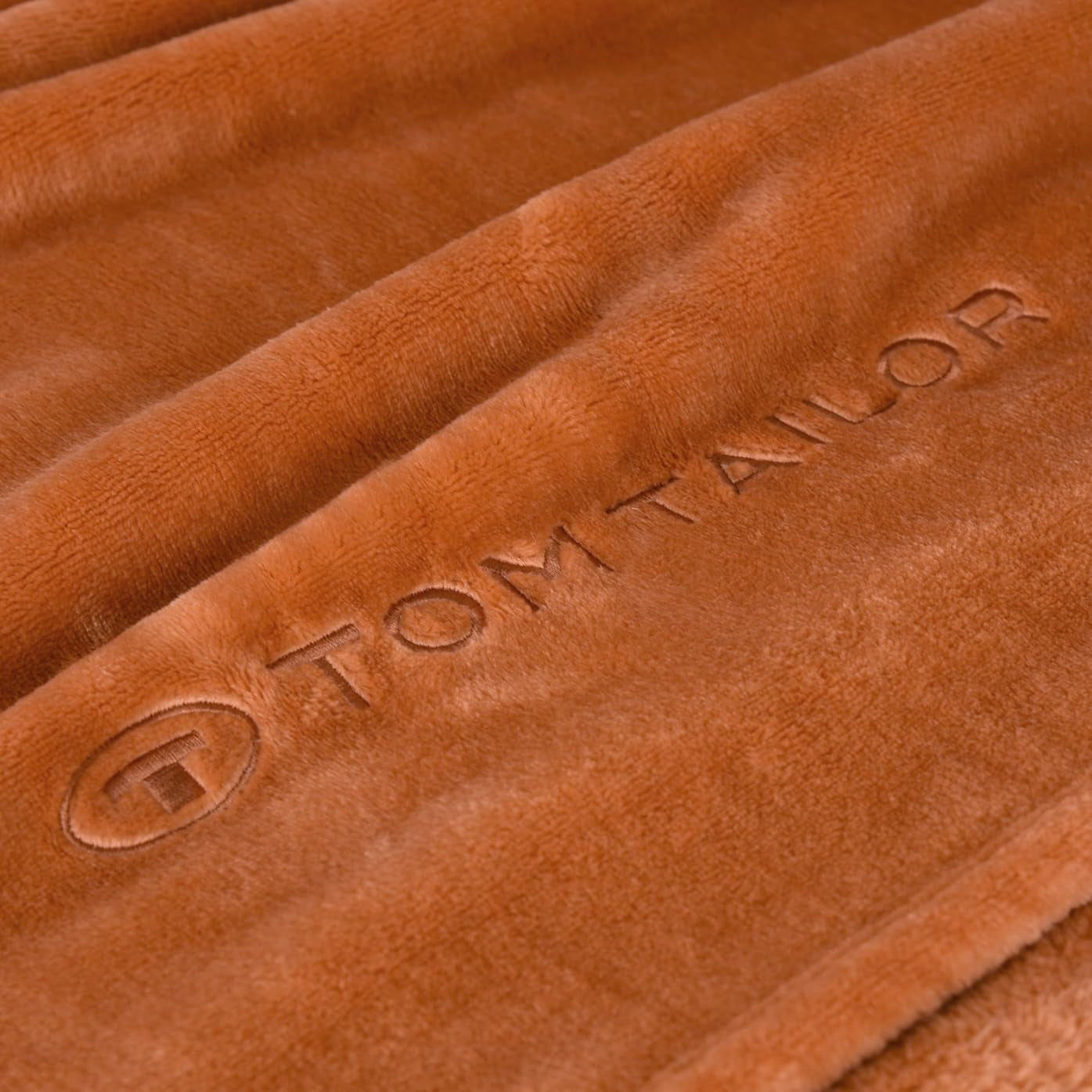 TOM TAILOR Manta Wellsoft, 150X200 Cm, 100% Poliester/ Wellsoft, logo bordado, MANTA WELLSOFT Naranja (Coral Cálido) Mantas y edredones Naty Shop