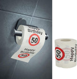 Juego de 4 papeles higiénicos "Feliz 40 cumpleaños" │40 cumpleaños 24 metros 2-telas 180Gr/Qm │ Papel higiénico con motivo de papel higiénico (4 X papel higiénico 40)