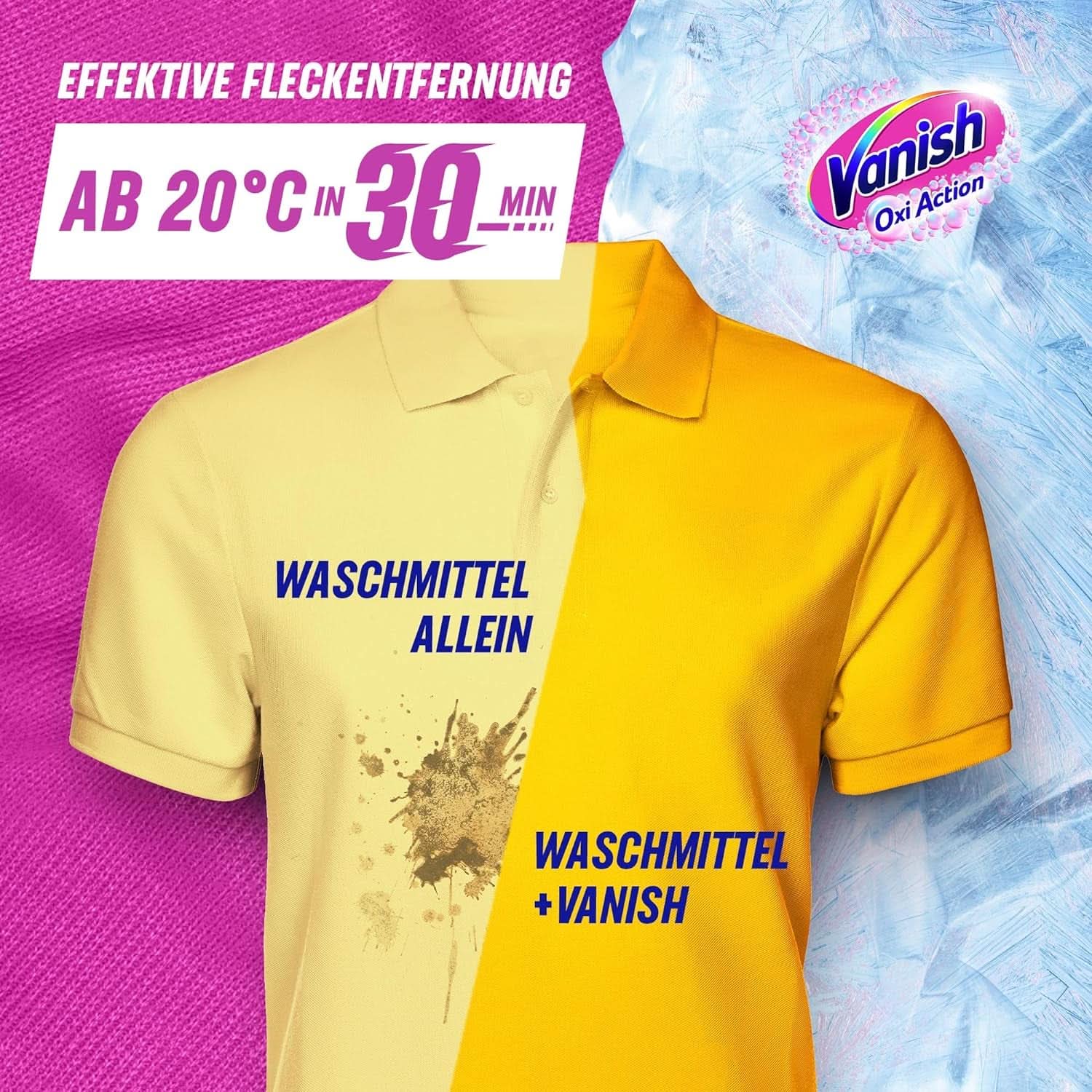 Vanish Oxi Action Powder Pink - 1,125 Kg - Polvo quitamanchas y mejorador de la ropa sin cloro - para ropa de color Detergentes para la ropa Naty Shop
