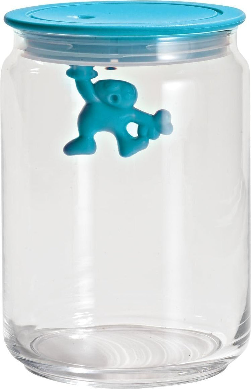 Alessi Tarro de Cocina de Vidrio "Gianni" con Tapa Sellada de Resina Termoplástica Negro 27,5 x 13,5 x 28 cm Cajas para Conservar Alimentos Naty Shop Azul Claro 8 X 13,5 X 4,5 cm