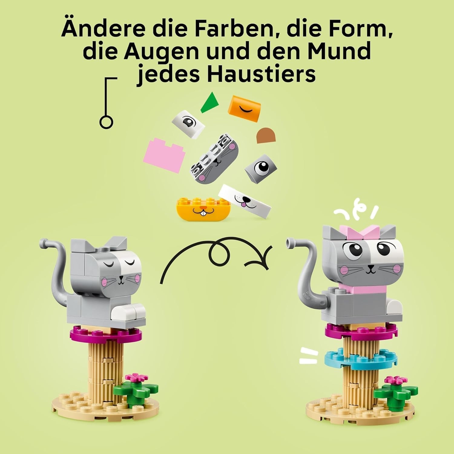 LEGO Classic Creative Animals, caja con ladrillos de colores, construye figuras de animales con ladrillos como perro, gato, conejo, hámster y pájaro, juguete de construcción para niños y niñas a partir de 5 años 11034 Juegos de construcción Besuche den LEGO-Store