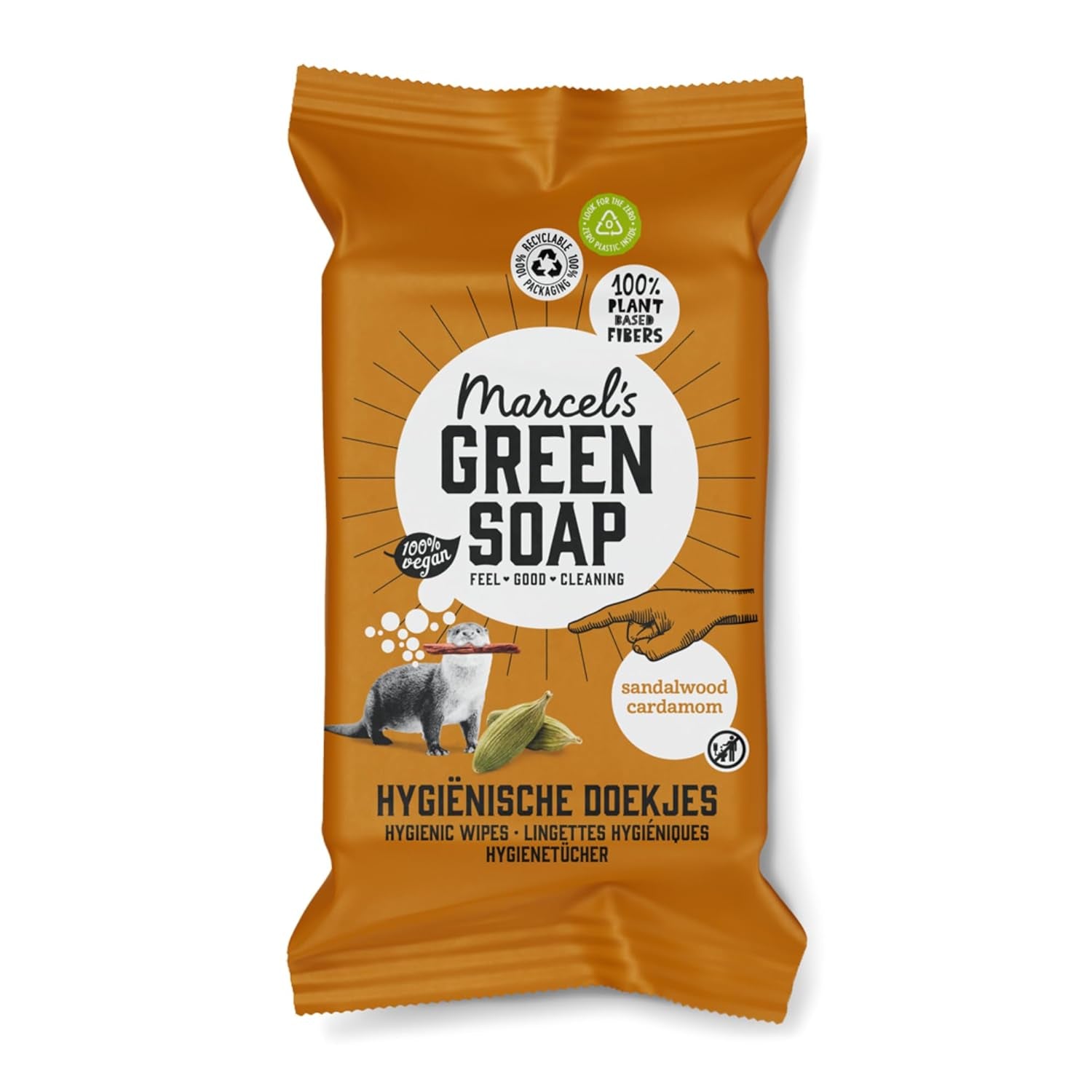 Toallitas húmedas para manos Marcel's Green Soap, paquete de 60, vainilla y flor de cerezo, a base de plantas, orgánicas