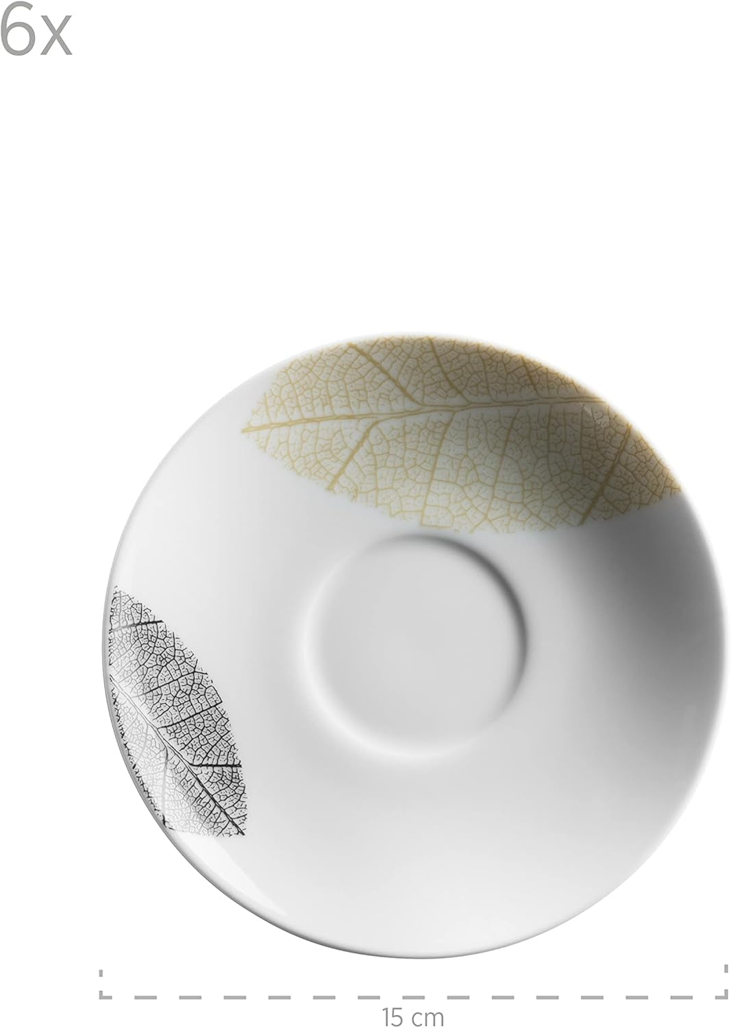 MÄSER 931215 Vajilla bellamente decorada para 6 personas, servicio combinado 30 piezas, con formas sin marco, porcelana, blanco