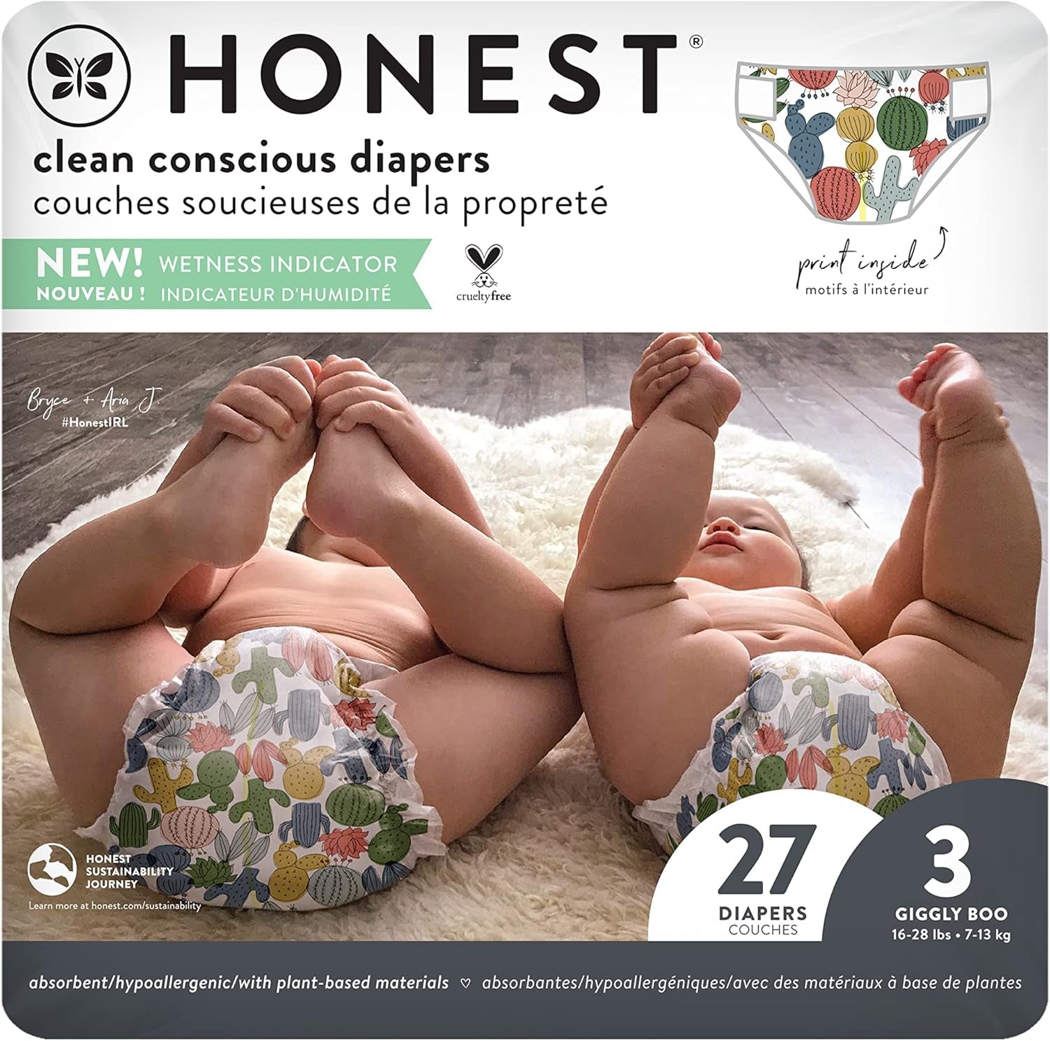 – Pañales desechables ecológicos y de alta calidad, Pandas, talla 3 (7,3–12,7 kg), 27 piezas