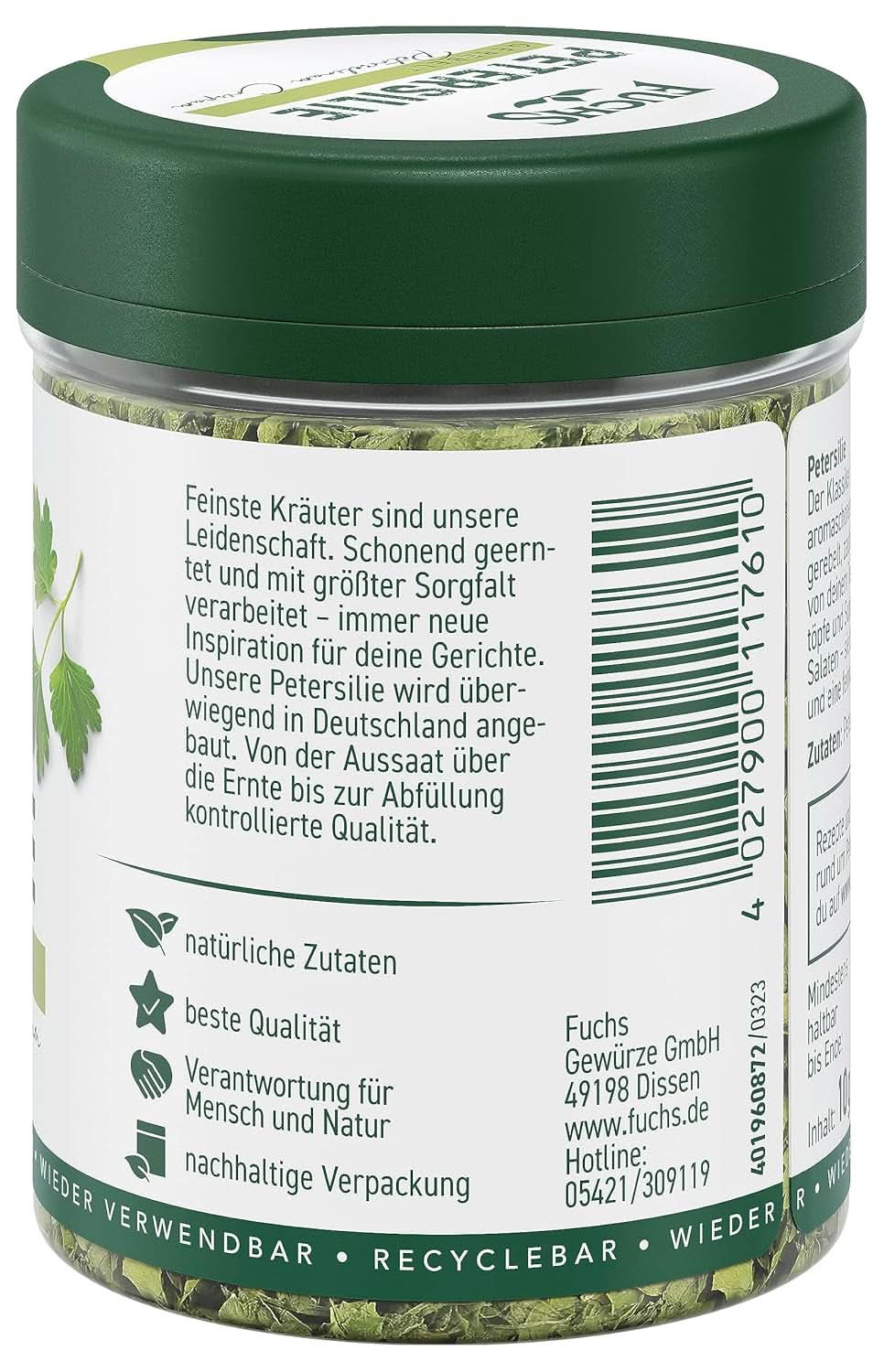 Fuchs - Perejil untado - Aromatizante de hierbas para platos con huevo, verduras y ensaladas - 10 gramos Condimentos Naty Shop