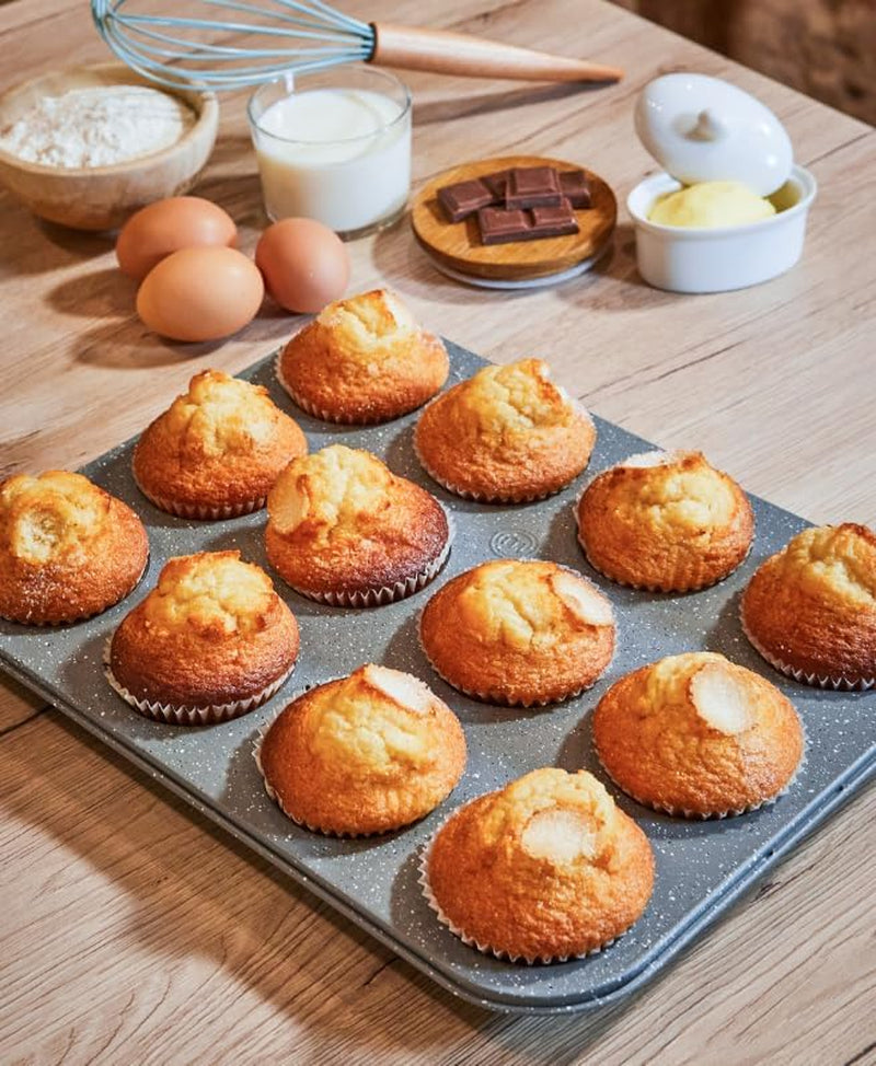 Masterchef MCA-MUF Muffinform Para 12 Cupcakes Muffinblech Aus Karbonstahl, Acero Inoxidable, Acero Moldes y bandejas Naty Shop