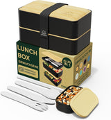 Umami Fiambrera para Adultos, Fiambrera Bento Apilable con 4 Cubiertos y Compartimentos, Fiambrera para Adultos, Ensaladera para Llevar, Fiambrera para Picnic/Oficina, Gris Antracita, 1500ml Naty Shop Fiambreras Negro Beige L - 1200 Ml