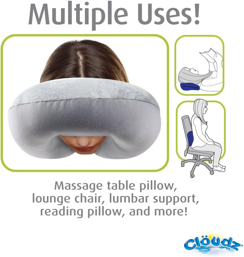 Almohada de viaje para el cuello Cloudz Microbead, gris Naty Shop Almohadas de viaje