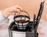 Cafetera espresso con filtro Rommelsbacher FKM 1000 - depósito de agua de 1,5 litros para 12 tazas de café, jarra de cristal, inicio diferido, función mantener caliente, función aroma, portafiltro extraíble 1x4