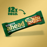 Barras de chocolate con caramelo y avellanas por delante | 12 tabletas de chocolate x 35 g sin azúcares añadidos | 1,9 g de azúcar por barra | Crujiente sabor avellana y caramelo | Dulces bajos en carbohidratos | Sin aceite de palma