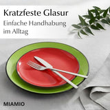 MIAMIO - Juego de 6 platos/platos llanos de cerámica de gres - Colección Le Papillon (coloridos, platos pequeños (6x))