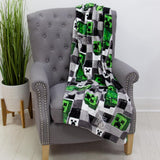 Manta polar oficial de Character World Minecraft | Scribble Design Reversible 2 Lados, Súper Suave, Cálida Manta Camas y Mantas Besuche den Character World-Store