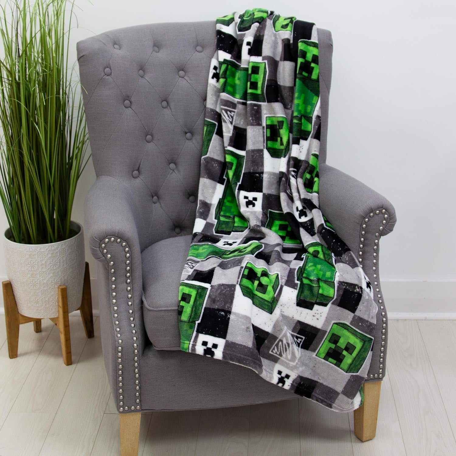Manta polar oficial de Character World Minecraft | Scribble Design Reversible 2 Lados, Súper Suave, Cálida Manta Camas y Mantas Besuche den Character World-Store