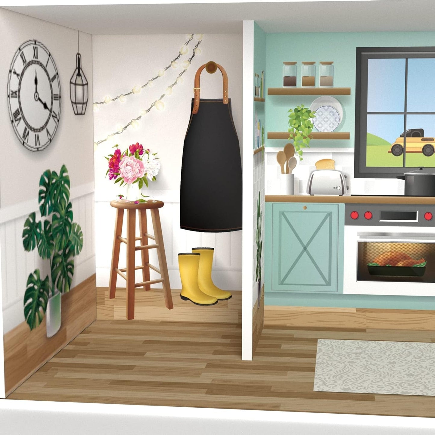 Olivia'S Little World Dreamland Farmhouse Casa de Muñecas Interactiva de Madera para Niños 3 Pisos con 13 Accesorios para Muebles para Muñecas Blanco TD-13632A Casas de Muñecas Naty Shop