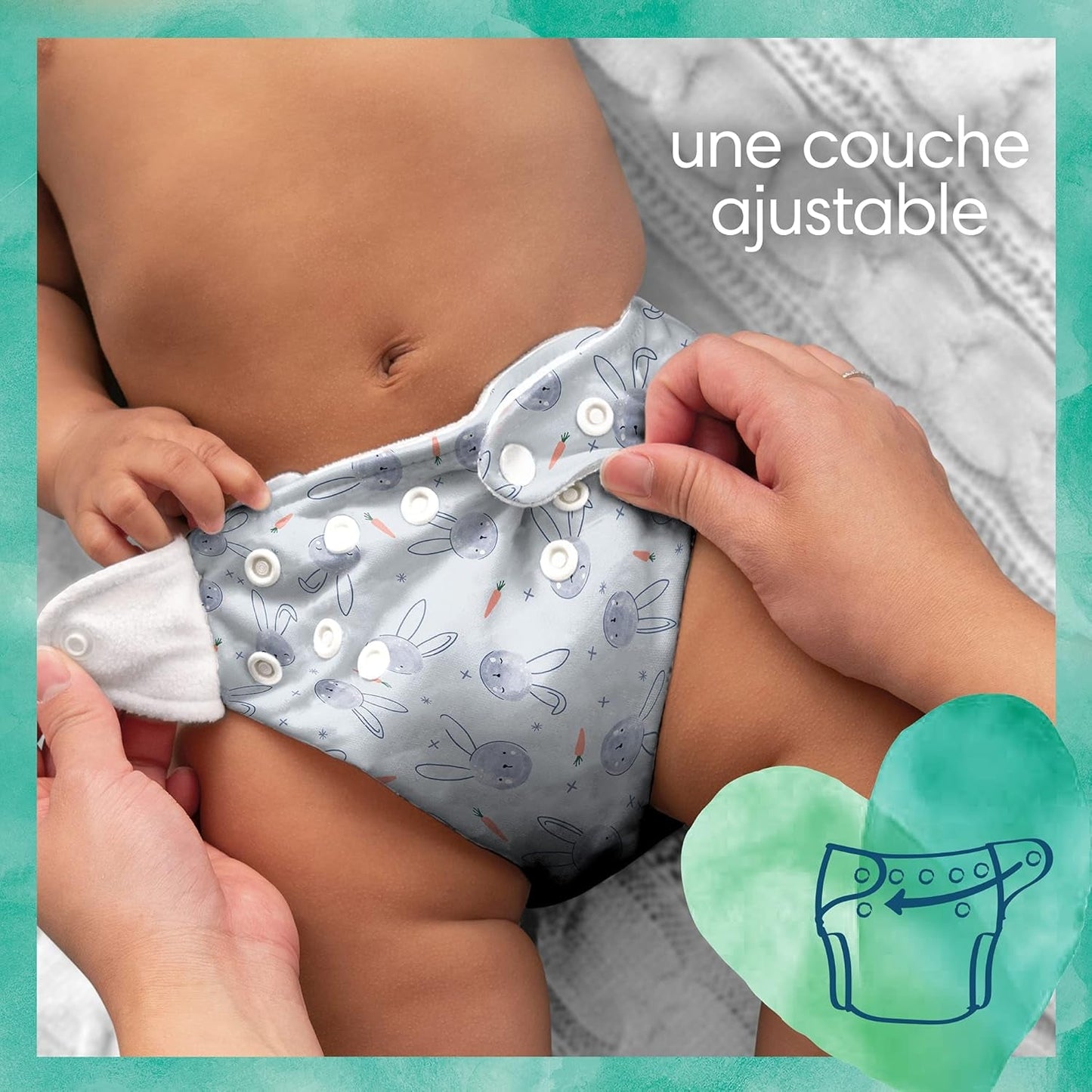 Pampers - Paquete básico Harmony Hybrid, 3 pañales lavables + 25 capas superiores desechables - 1 paquete