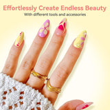 Makartt Esmalte de uñas en gel floreciente - Extensor de esmalte de uñas en gel floreciente de 15 ml con color mármol, pintura en gel, diseños de uñas de manicura DIY, flores, animales, acuarela, kit de manicura mágica