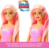 Barbie Pop Reveal Fruit: muñecas sorpresa con 8 sorpresas frutales, incluida una muñeca posicionable con aroma a limonada de fresa y un cachorro mullido, mayores de 3 años, HNW41