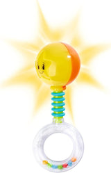 Simba 104010060 - Sonajero ABC iluminado, se ilumina al agitarlo, 14cm, juguete para bebés, sonajero para bebés, primer equipamiento, a partir de 3 meses, amarillo Jucarii Bebe Naty Shop