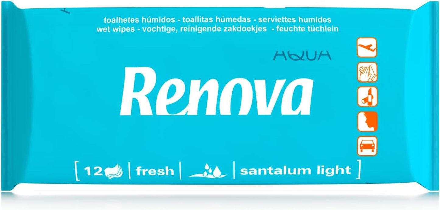 Toallitas húmedas Renova - 12 toallitas húmedas y perfumadas