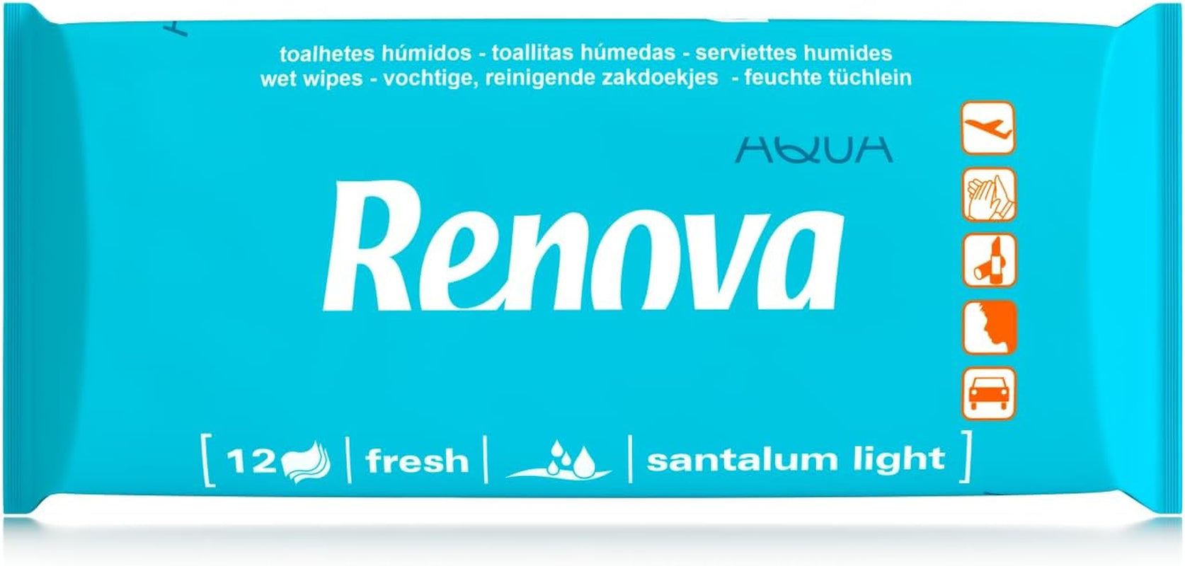 Toallitas húmedas Renova - 12 toallitas húmedas y perfumadas