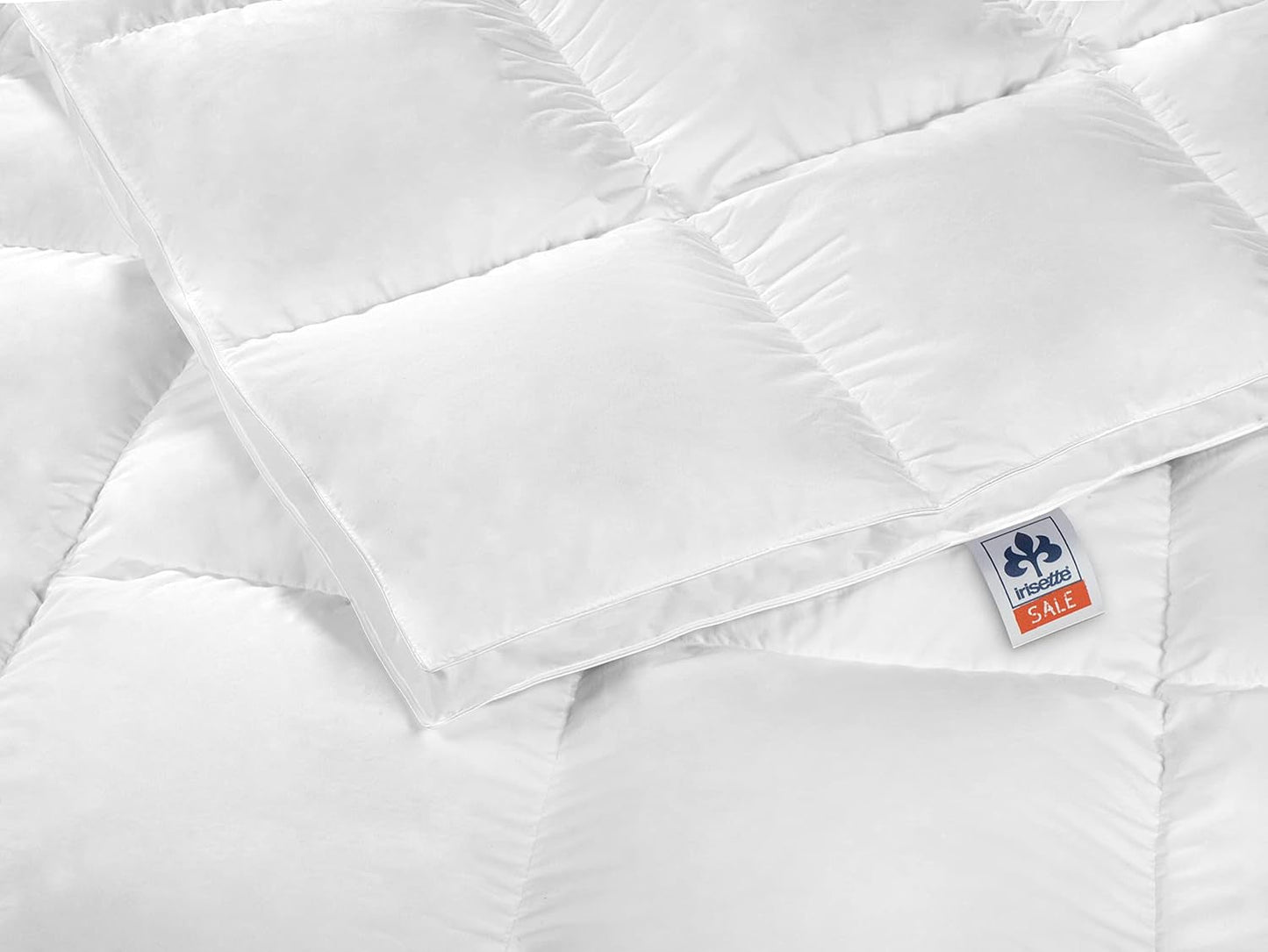 Edredón de plumas Irisette Nora Edredón ligero de verano con funda 100% algodón, relleno 100% plumón de clase I, 135 x 200 cm, certificado Oeko-Tex, fabricado según el estándar de calidad alemán Naty Shop Edredones y edredones extra cálidos 200 x 200 cm