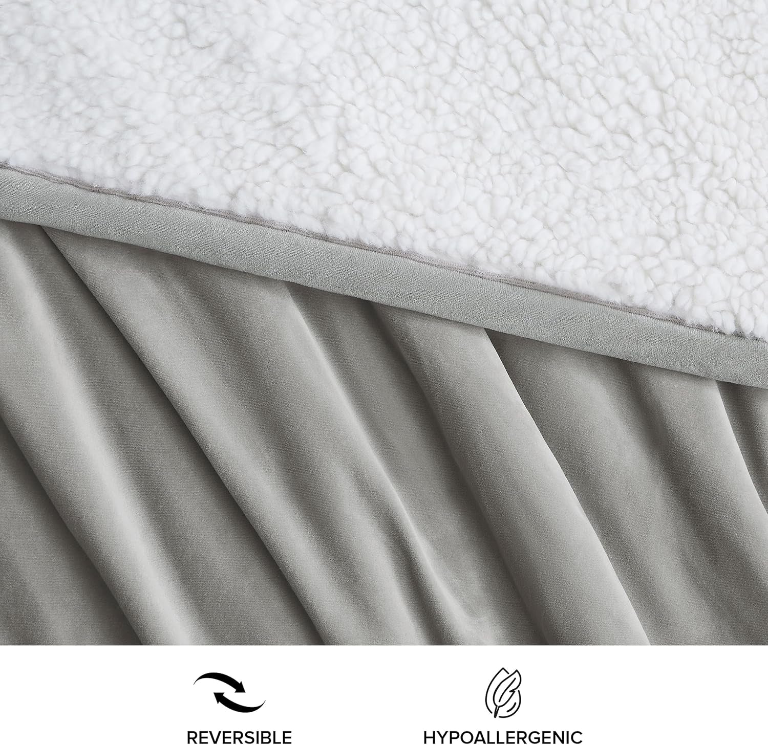 UGG 01465 Bliss Sherpa Throw Blanket Totalmente reversible para sofá o cama Lavable a máquina Cuidado fácil Suave felpa Mantas de lujo de gran tamaño 178 x 127 cm Seal Naty Shop Edredones y edredones