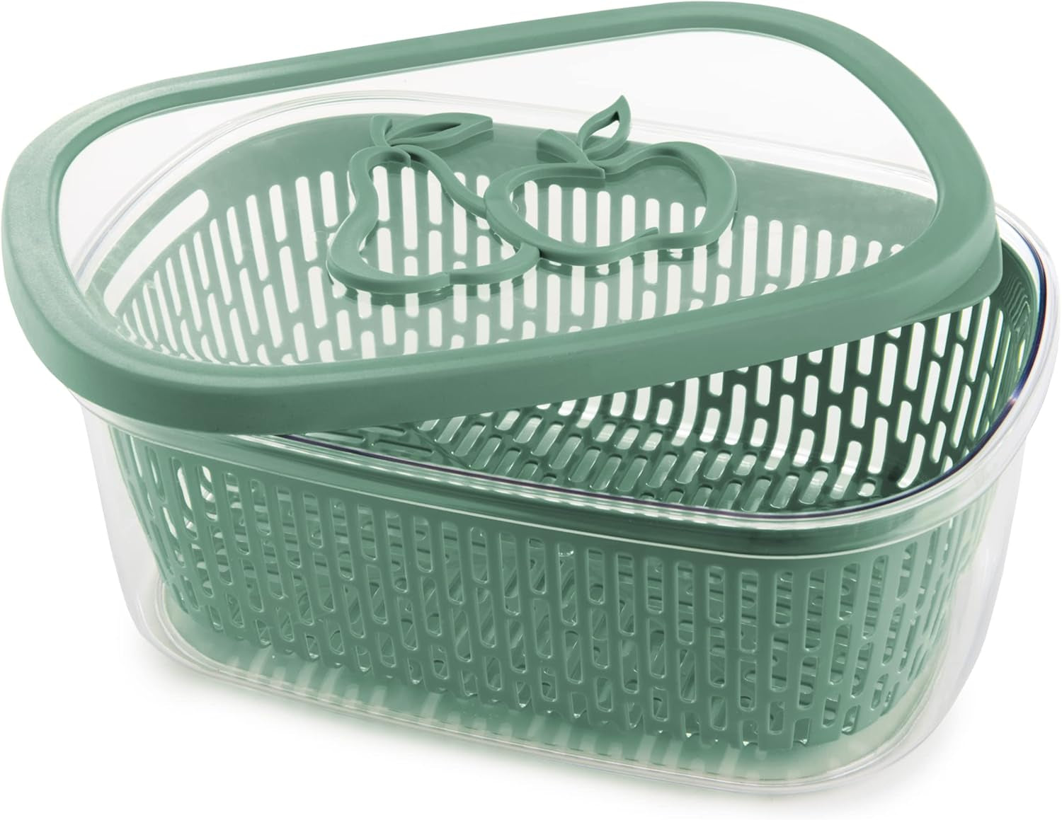 Sierra para conservar sabor a fruta, plástico, verde, 4 LT - rectangular Cajas para conservar alimentos Naty Shop