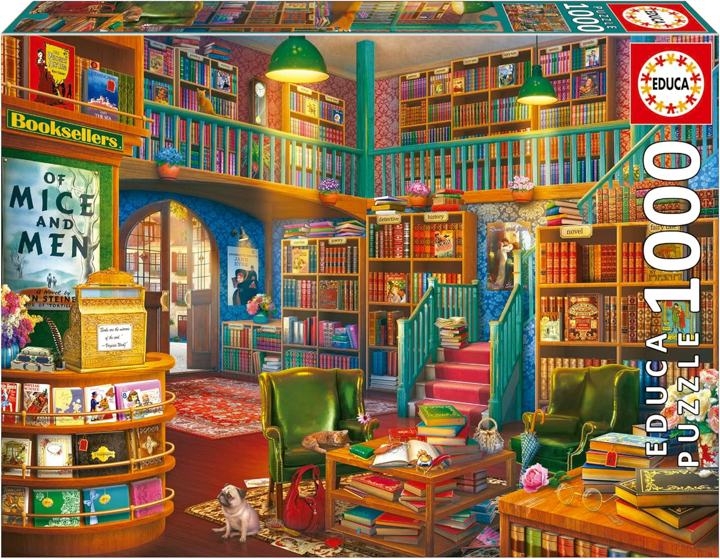 Educa - Puzzle de 1000 piezas para adultos | Biblioteca. Dimensiones: 68 X 48 cm. Incluye pegamento para rompecabezas Fixpuzzle. Durante 14 años (19925) Puzzle Naty Shop Título predeterminado