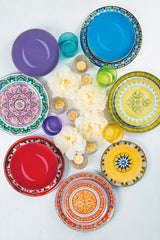 Excelsa ETNO Chic vajilla de porcelana, multicolor, 21 piezas