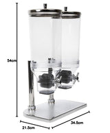 APS 11807 Dispensador de cereales Duo FRESH+EASY, 22 x 35 cm, A: 52 cm, recipiente SA, tapa de acero inoxidable 18/8 Cajas para guardar alimentos Naty Shop