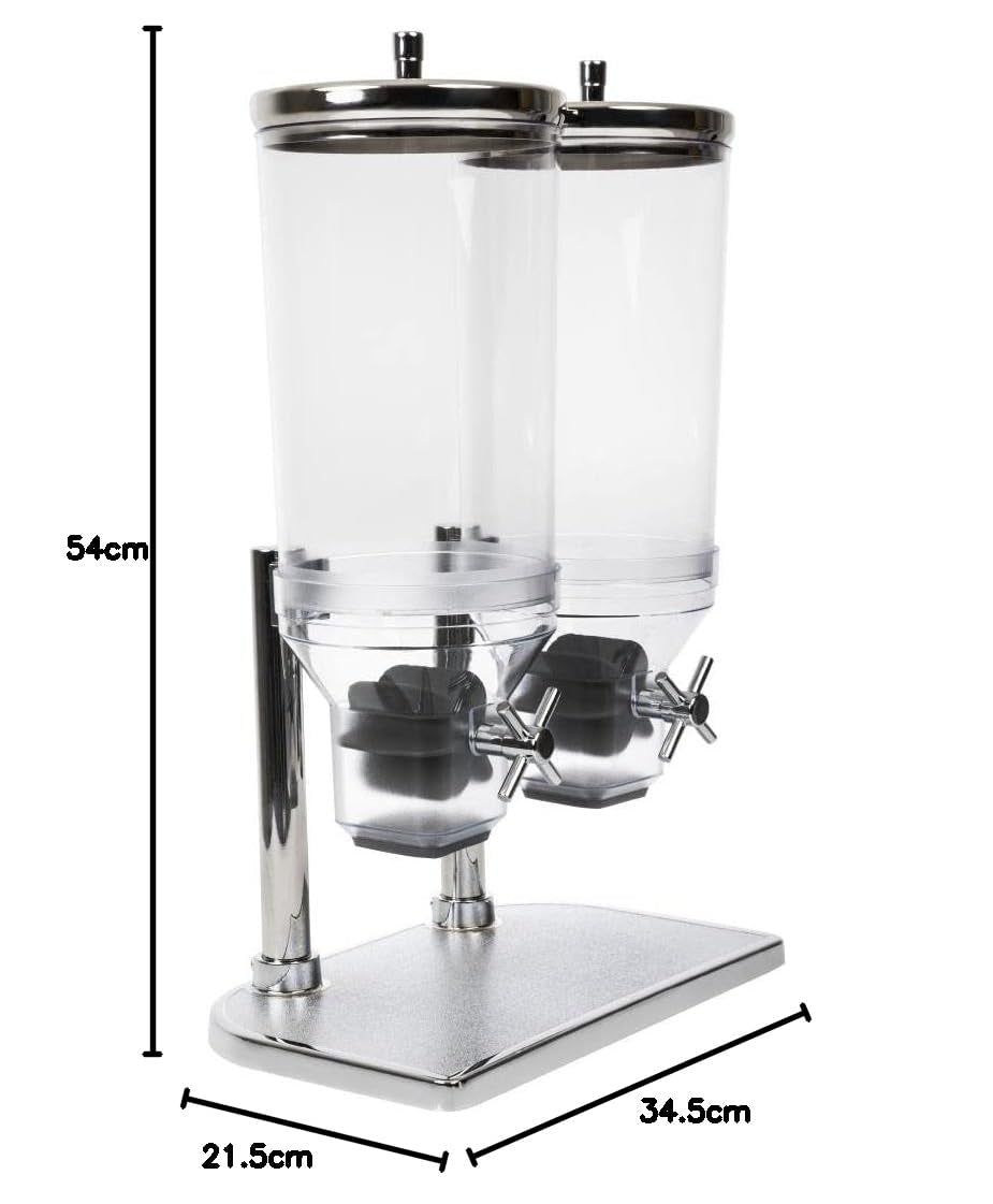 APS 11807 Dispensador de cereales Duo FRESH+EASY, 22 x 35 cm, A: 52 cm, recipiente SA, tapa de acero inoxidable 18/8 Cajas para guardar alimentos Naty Shop