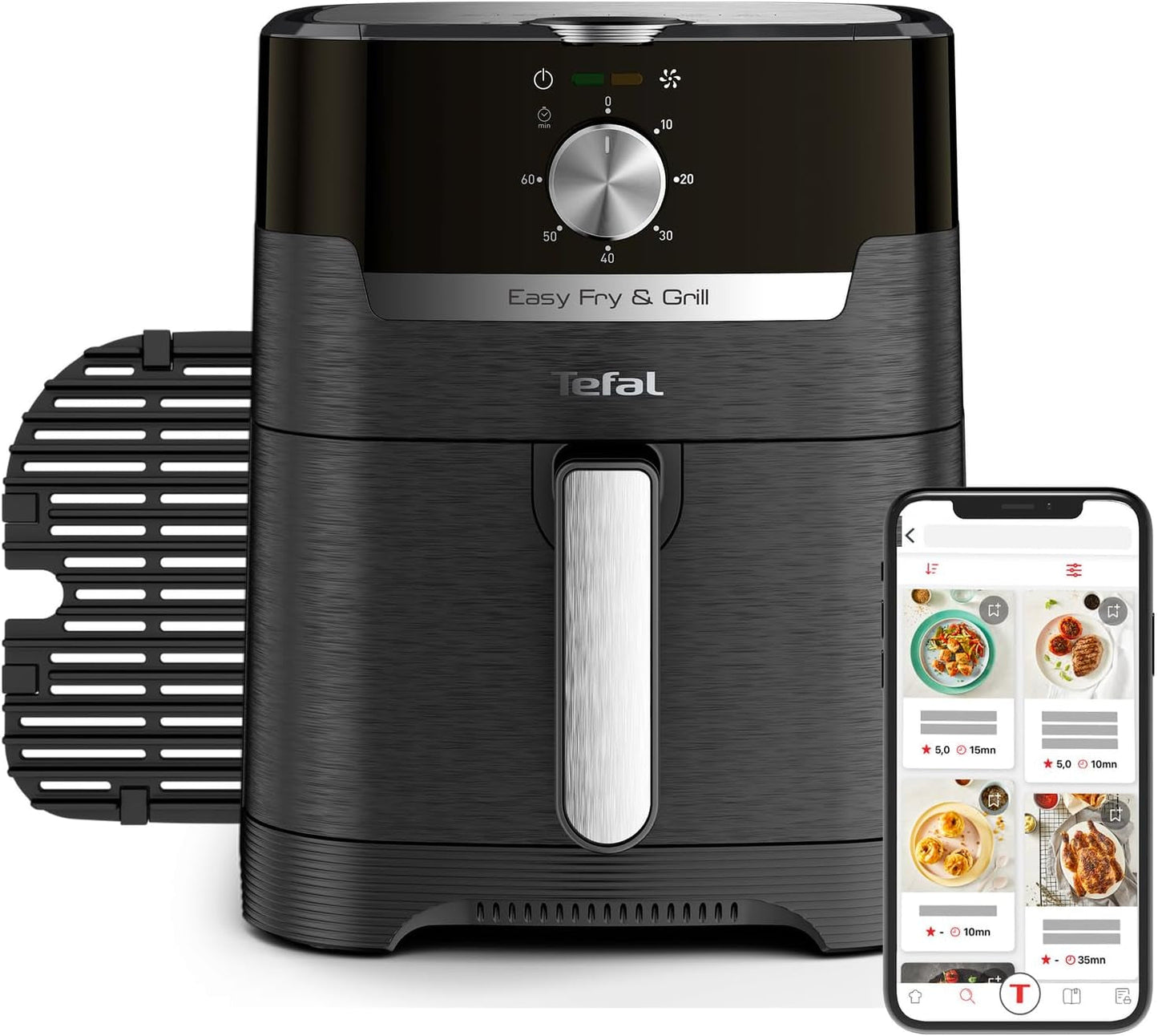 Tefal EY5018 Easy Fry & Grill Classic Air Fryer, Tecnología 2 en 1 (Air Fryer and Grill), XL, 4,2 litros para 6 raciones, 1550 vatios Electrodomésticos Naty Shop