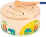 Janod - Gioia Drum - Tambor + tambor de madera FSC - Juego de roles y educación musical antigua - Acuarela - A partir de 18 meses, J07650 Jucarii Bebe Naty Shop Título predeterminado