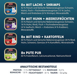 animonda Vom Feinsten Adult Fish & Meat Variety (32 x 100 g), comida húmeda para gatos adultos, comida para gatos sin cereales ni azúcar, finas hamburguesas en trozos