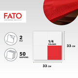 - Servilletas de papel desechables, ideales para almuerzos informales y buffets, paquete de 50 servilletas, tamaño 33X33, 4 pliegues, 2 capas, rojo, papel de celulosa 100% puro, certificado Fsc