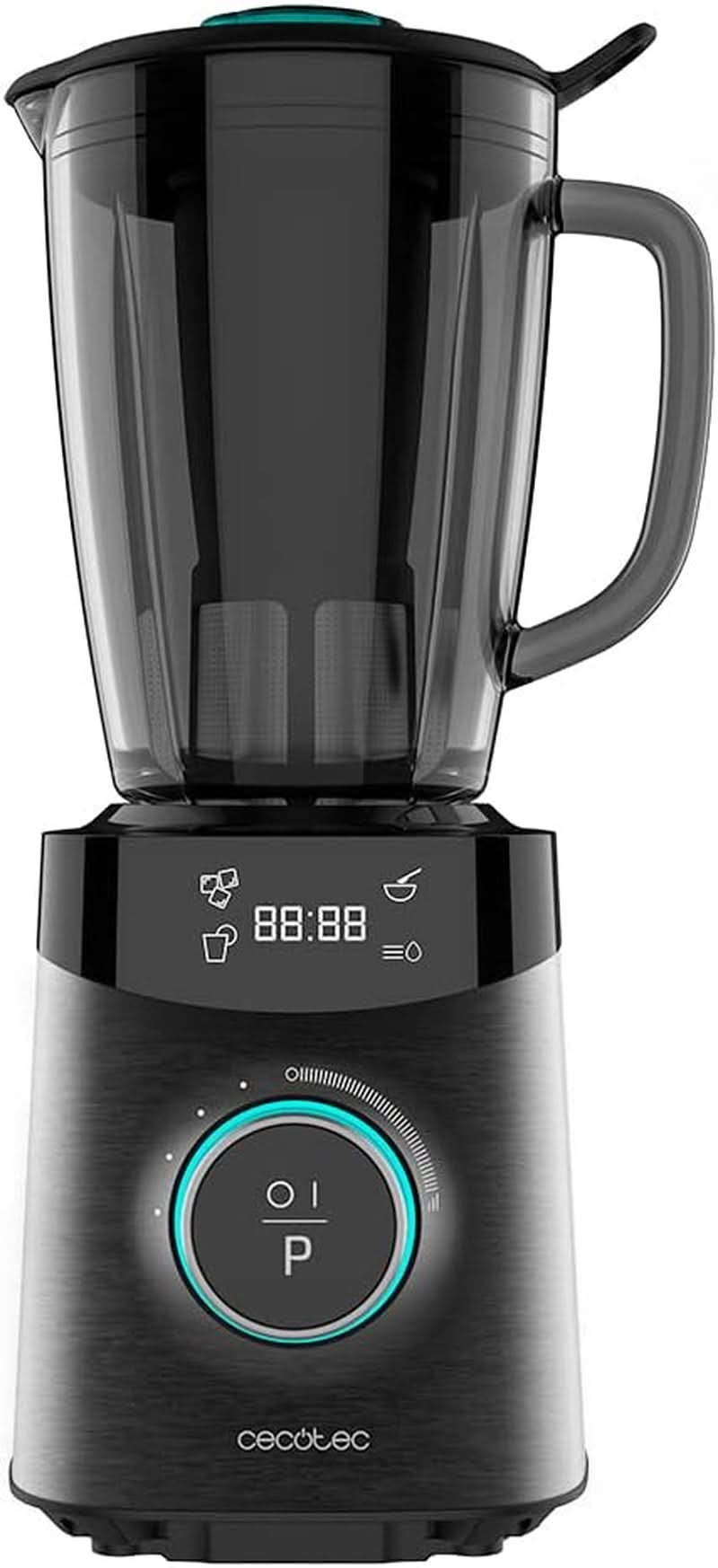 Cecotec Batidora de Pie Power Black Titanium 2200MAX Smooth, 2200 W Máxima Leistung, 6 Klingen Aus Edelstahl, Función Ice-Crush, Función Turbo y Smoothie, Función Autoclean Cocina Naty Shop Schwarz 2500 W | 1,8 L + limpieza automática