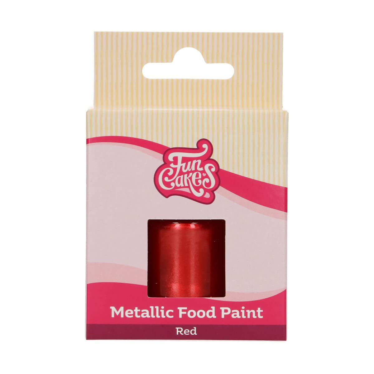 Pintura para alimentos Funcakes Red Metallic: crea efectos metálicos en fondant, mazapán, glaseado real y galletas. Colorante alimentario 100% comestible, Halal, apto para vegetarianos y veganos, 30 ml