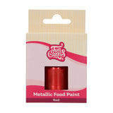 Pintura para alimentos Funcakes Red Metallic: crea efectos metálicos en fondant, mazapán, glaseado real y galletas. Colorante alimentario 100% comestible, Halal, apto para vegetarianos y veganos, 30 ml