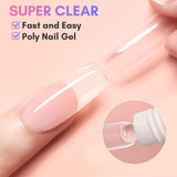 Makartt Poly Nail Extension Gel - 50 ML Extension Builder Acrylic Poly Nägel Aufbaugel Extender Gel Für Gelnägel Für Nagelverlängerung, Nagelstärkung, Nail Art Dekoration(Transparente)