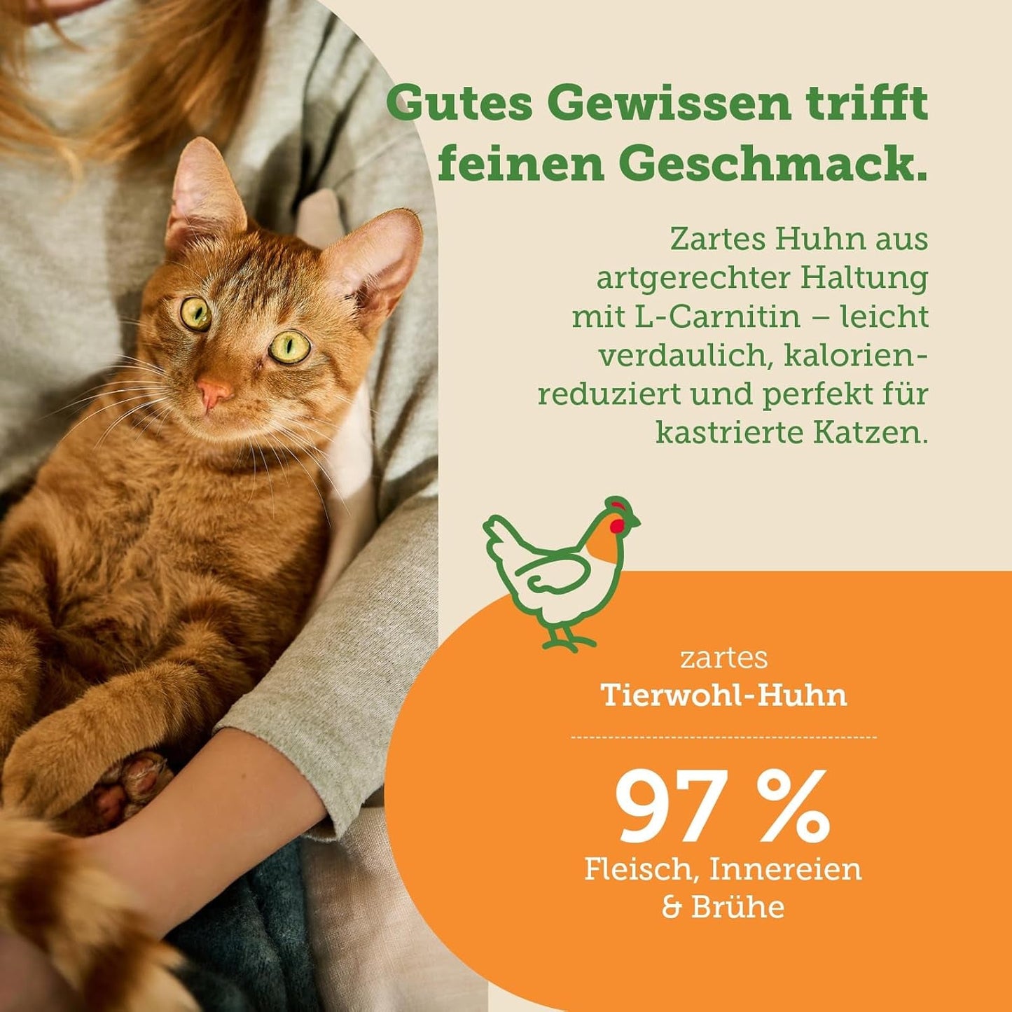 MERA Cats Nature Alimento Húmedo Esterilizado/Light para Pollo 12x85g | Para gatos esterilizados/castrados | Sin azúcar ni cereales | Comida húmeda baja en grasas y rica en carne