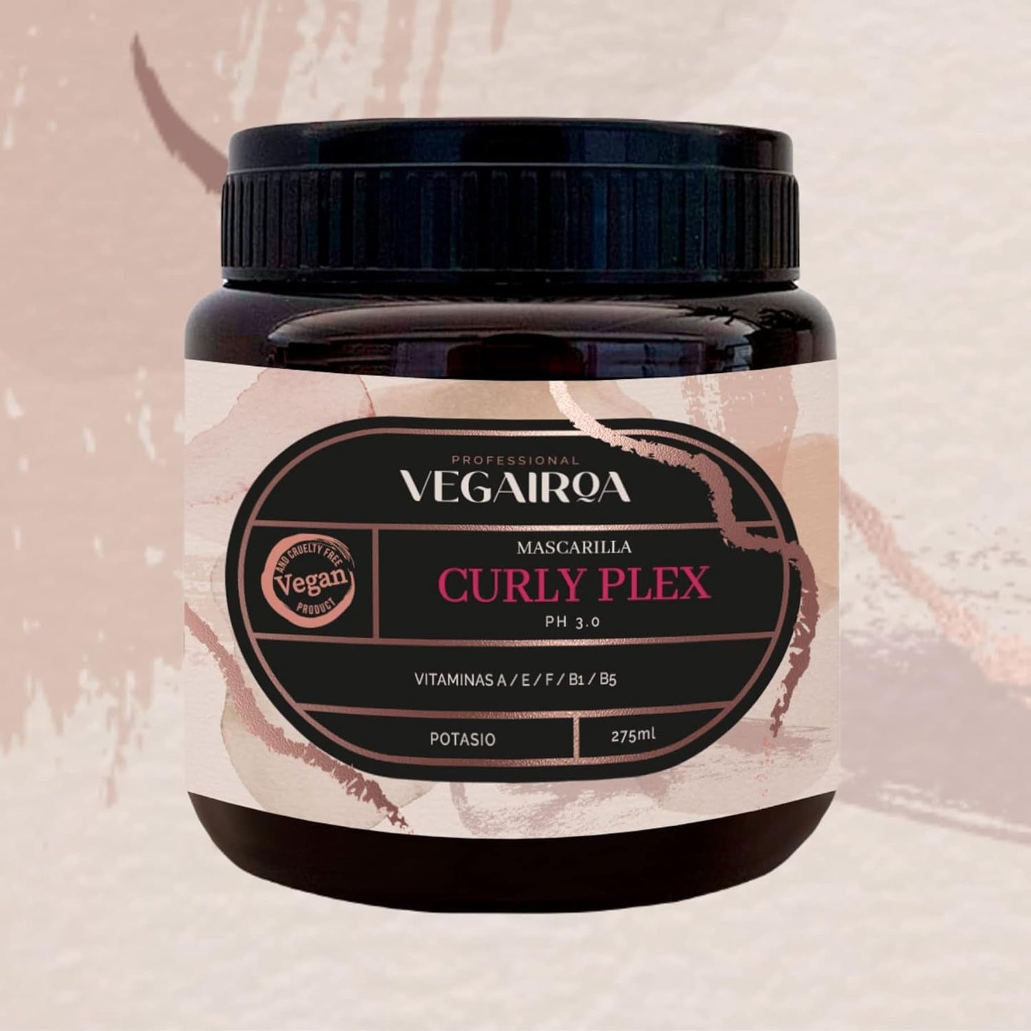 VEGAIROA - Curly Plex Mask - Mascarilla para rizos definidos y sin encrespamiento - Cuidado de hidratación profunda - Para cabello rizado u ondulado - Producto de peluquería vegano profesional - 300ml Naty Shop Hair Mask