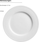 MÄSER Arlona vajilla de porcelana para 6 personas de 18 piezas, atemporal y elegante, blanco
