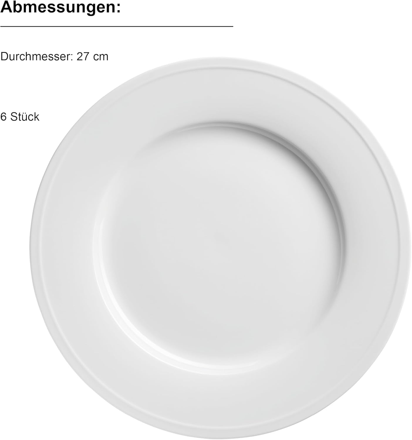 MÄSER Arlona vajilla de porcelana para 6 personas de 18 piezas, atemporal y elegante, blanco