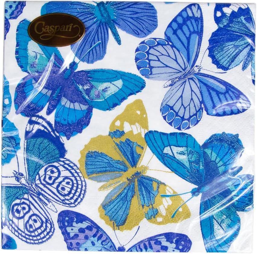 Servilletas de mariposas, azules, paquete de 20 unidades