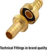 Conector de manguera de latón Gardena, 3 piezas: conector de extensión de manguera, rosca de 26,5 mm (G 3/4"), para mangueras de 13 mm (1/2") (7151-20)