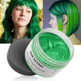 Color de cabello temporal, tono de cabello para peinar para hombres y mujeres, pomada para el cabello natural, cera para teñir el cabello para fiestas, cosplay y Halloween, 4.23 oz (gris plateado) Naty Shop Tinte para el cabello 6 verde